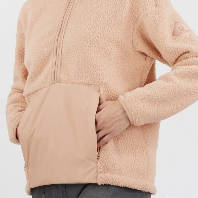 Chaquetas Salomon Snowshelter Teddy Full Zip Mujer Albaricoque | MX UNJS678